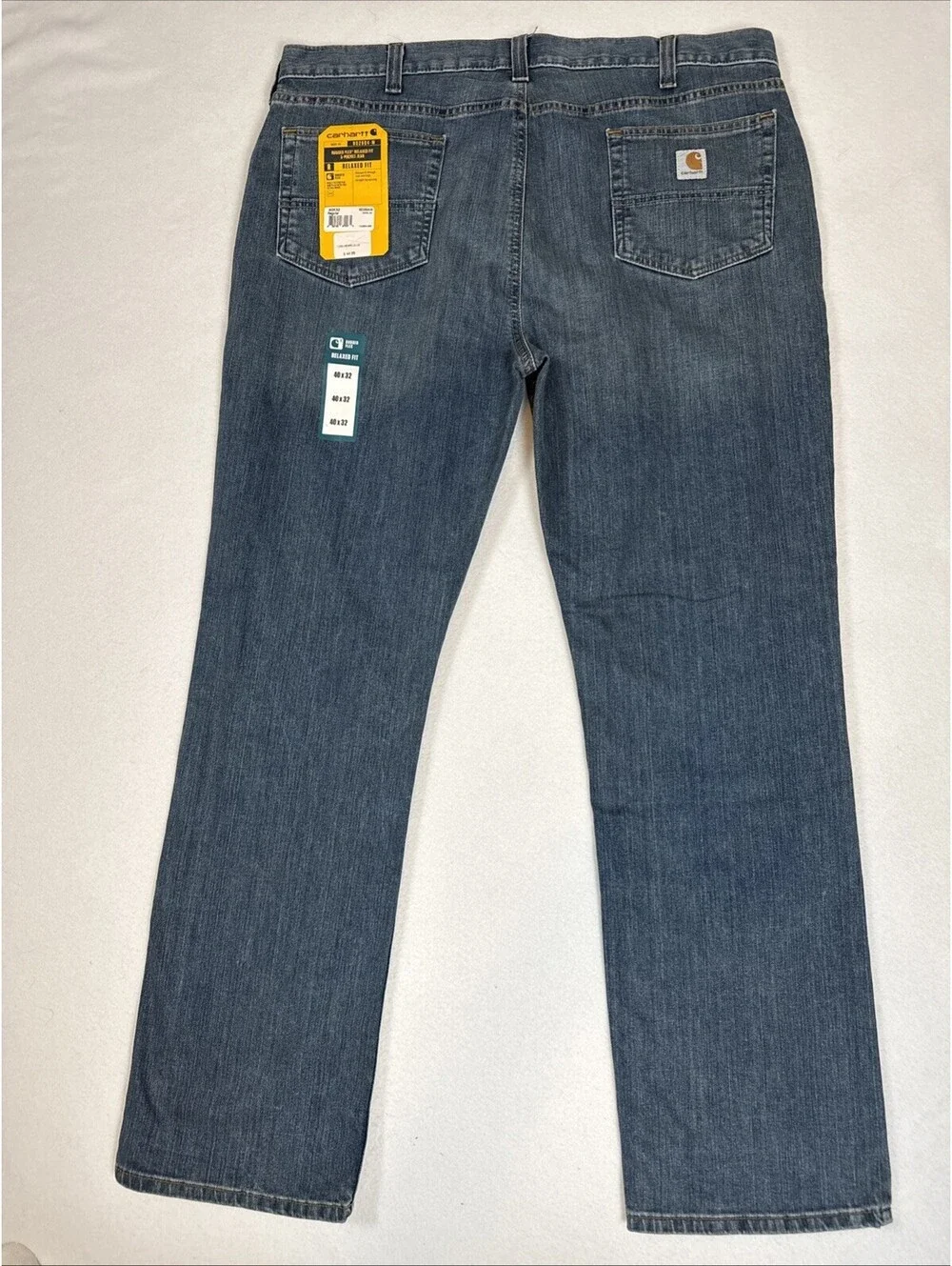 Carhartt Jeans Mens 40x32 Blue Denim Rugged Flex Relaxed Fit 5-Pocket BD2804-M